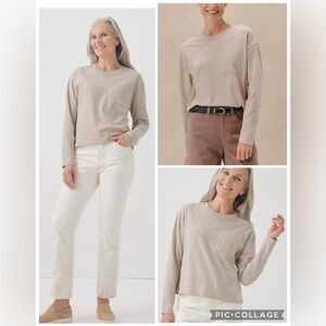 Pact Softspun Long Sleeve Pocket Tee 100% Organic Cotton Shirt size L